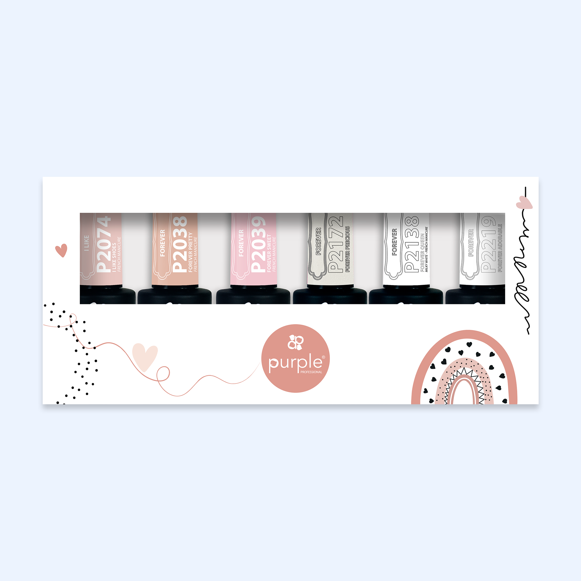 Verniz Gel Purple - Caixa Coleção French Manicure Kit 6uni.