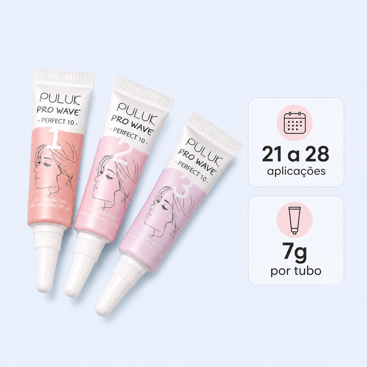 Puluk Pro Wave rendimento de 21 a 28 aplicações para lifting de pestanas