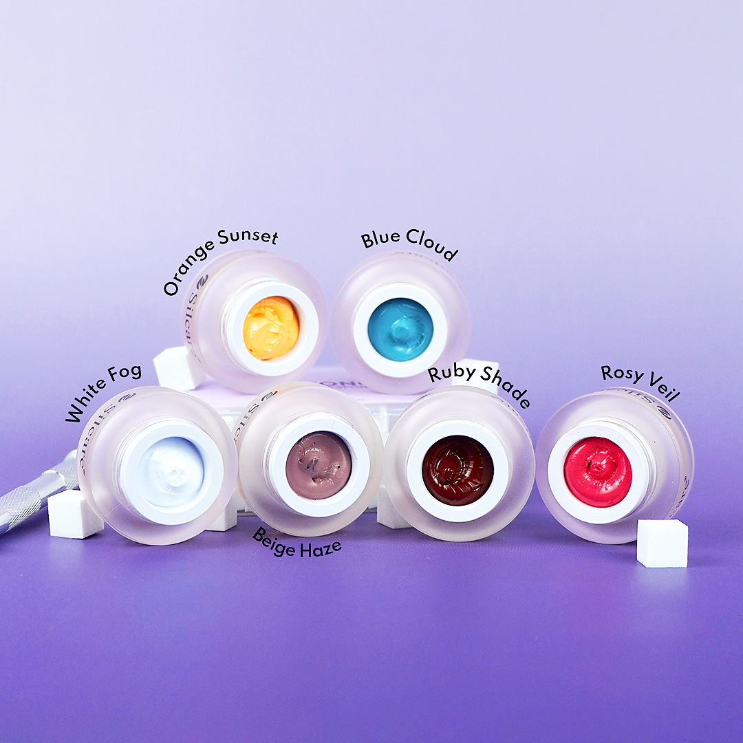 Cores abertas do Kit Ombre Gel Rose e Sun Silcare