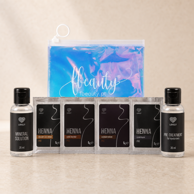 Kit Henna Brow Pro Completo Lovely — apresentação profissional do conteúdo exato do kit completo; SKU 52208269