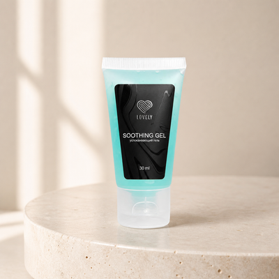 Gel Calmante Lovely — apresentação profissional sobre base de pedra clara; SKU L03198