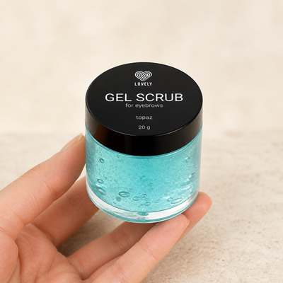 Gel esfoliante Topaz Lovely 20 g — apresentação profissional do boião com gel turquesa; SKU L05180