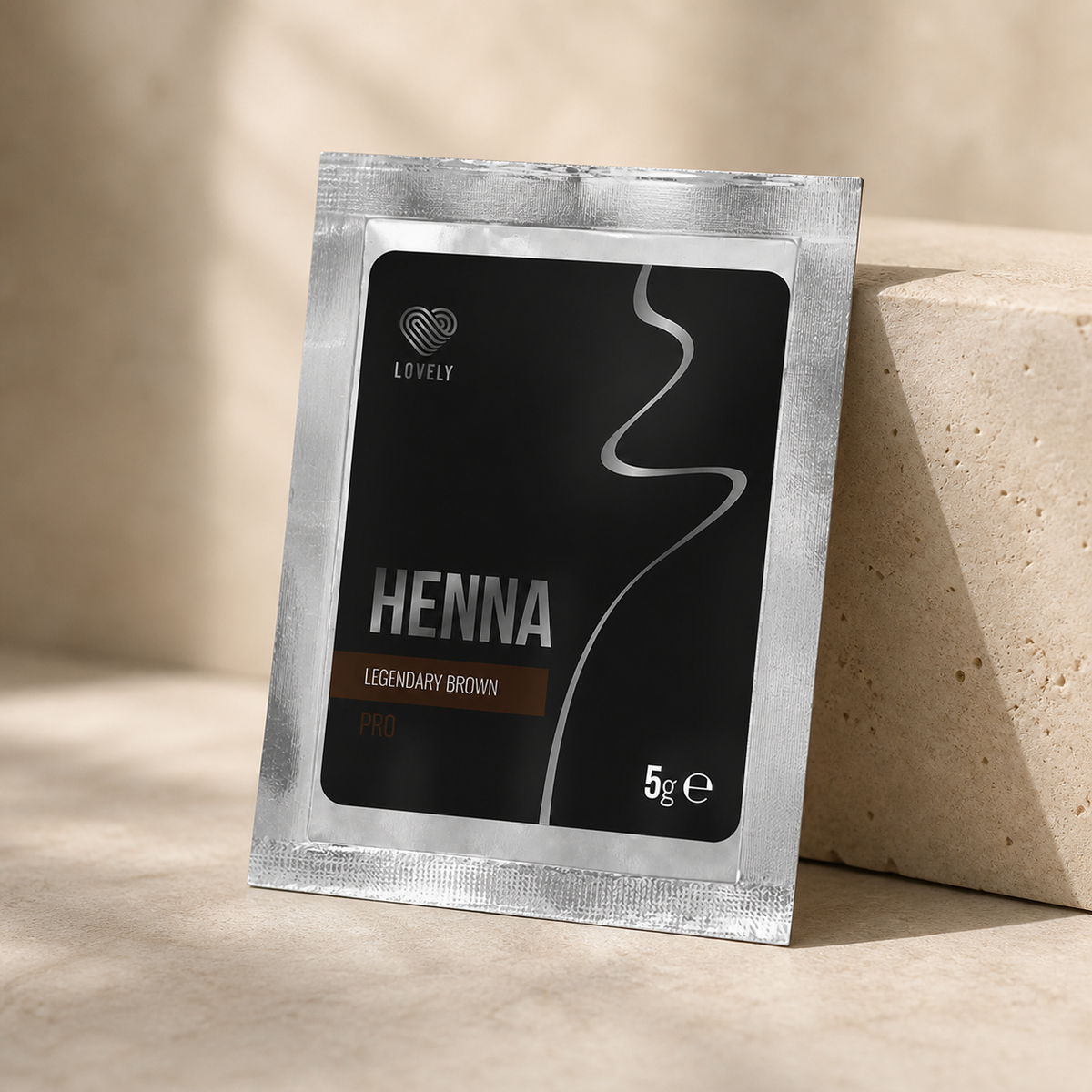 Henna para Sobrancelhas Brow Pro Legendary Brown Lovely — apresentação profissional da saqueta sobre base clara; SKU L05245