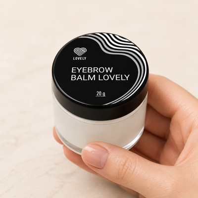 Bálsamo para sobrancelhas Lovely 20 g — apresentação profissional do boião; SKU LE00013