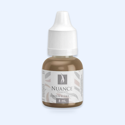 Nuance Pigmento Híbrido Dark Brown 8 ml — hero do produto sobre fundo azul-claro ECF3FE; SKU NH53958