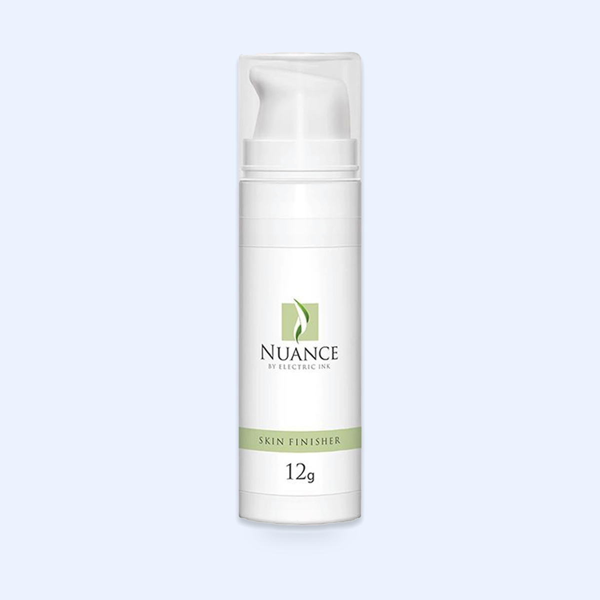 Nuance Skin Finisher 12 g — hero do produto sobre fundo azul-claro ECF3FE; SKU CO40508