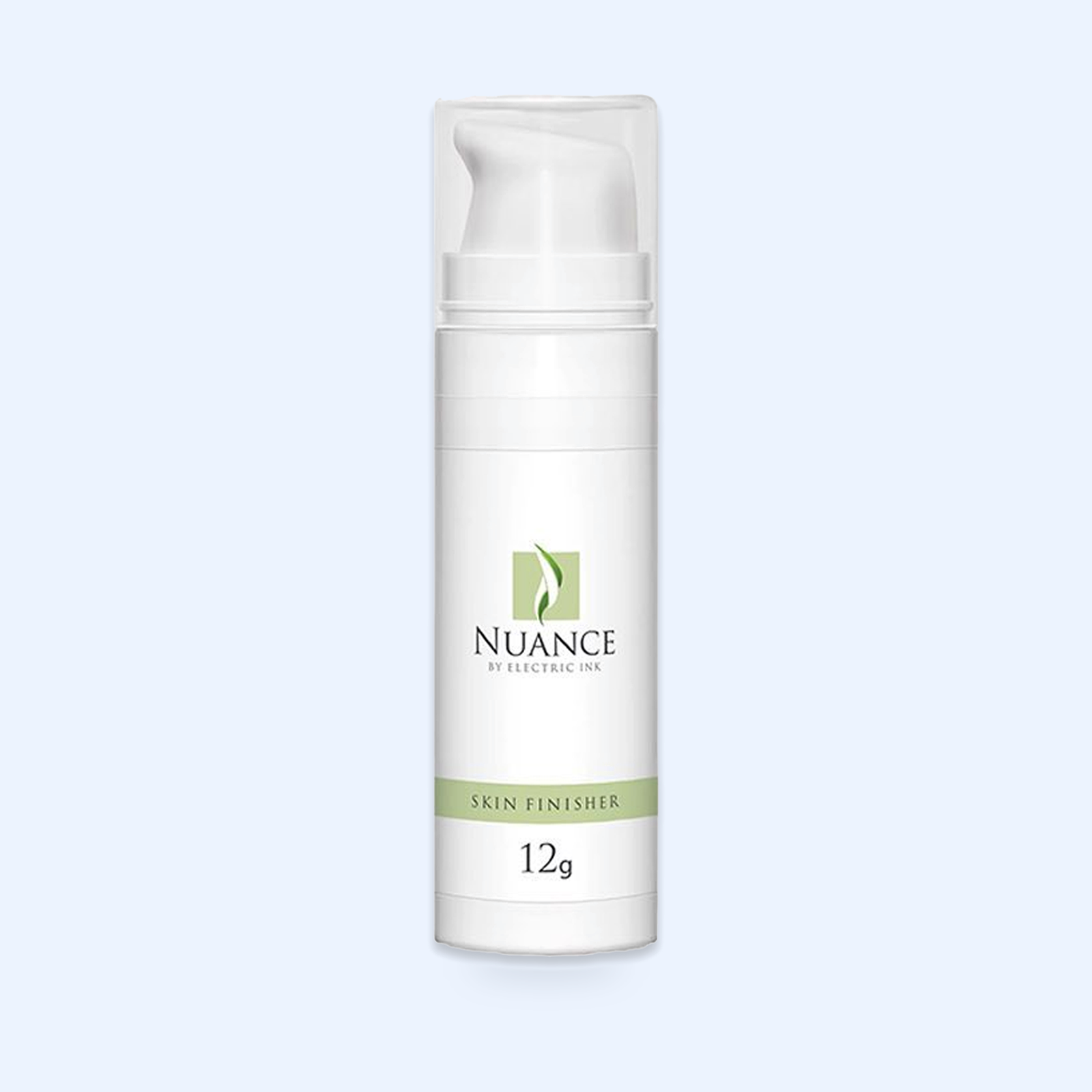 Nuance Skin Finisher 12 g — hero do produto sobre fundo azul-claro ECF3FE; SKU CO40508