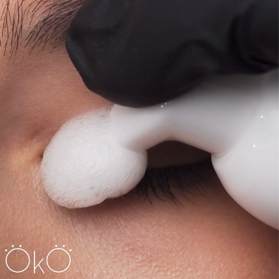 OKO Espuma Cloudy Foam 3 em 1 — utilização profissional na limpeza de sobrancelhas