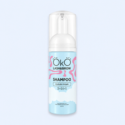 OKO Espuma Cloudy Foam 3 em 1 — frasco em vista frontal em fotografia melhorada para ecommerce