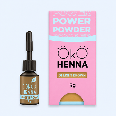 OKO Henna para Sobrancelhas 01 Light Brown — produto em vista principal em fotografia melhorada para ecommerce