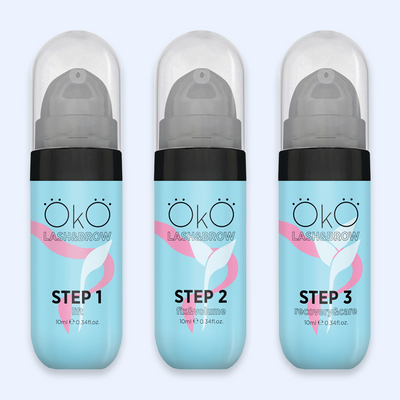 OKO Individuais Lash&Brow 10ml — conjunto dos três passos de laminação