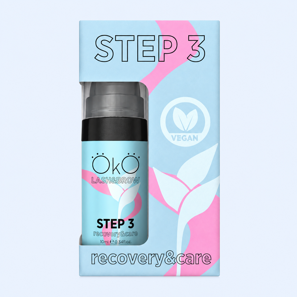 OKO Individuais Lash&Brow 10ml — Step 3 Care & Recovery de 10 ml em fotografia melhorada para ecommerce