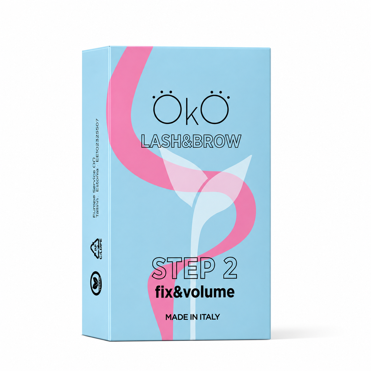 OKO Individuais Lash&Brow x5 Sachet — caixa Step 2 Fix & Volume com cinco saquetas em fotografia melhorada para ecommerce