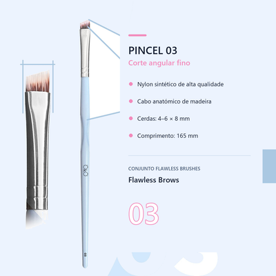 Detalhes técnicos do pincel OKO 03 de corte angular fino