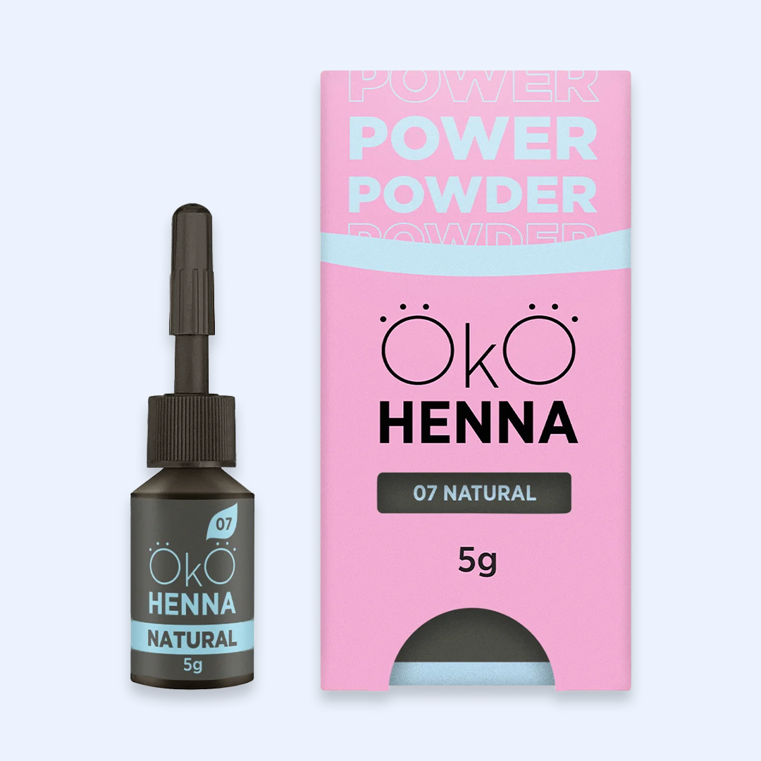 OKO Kit Henna Power Powder — frasco da cor 07 Natural