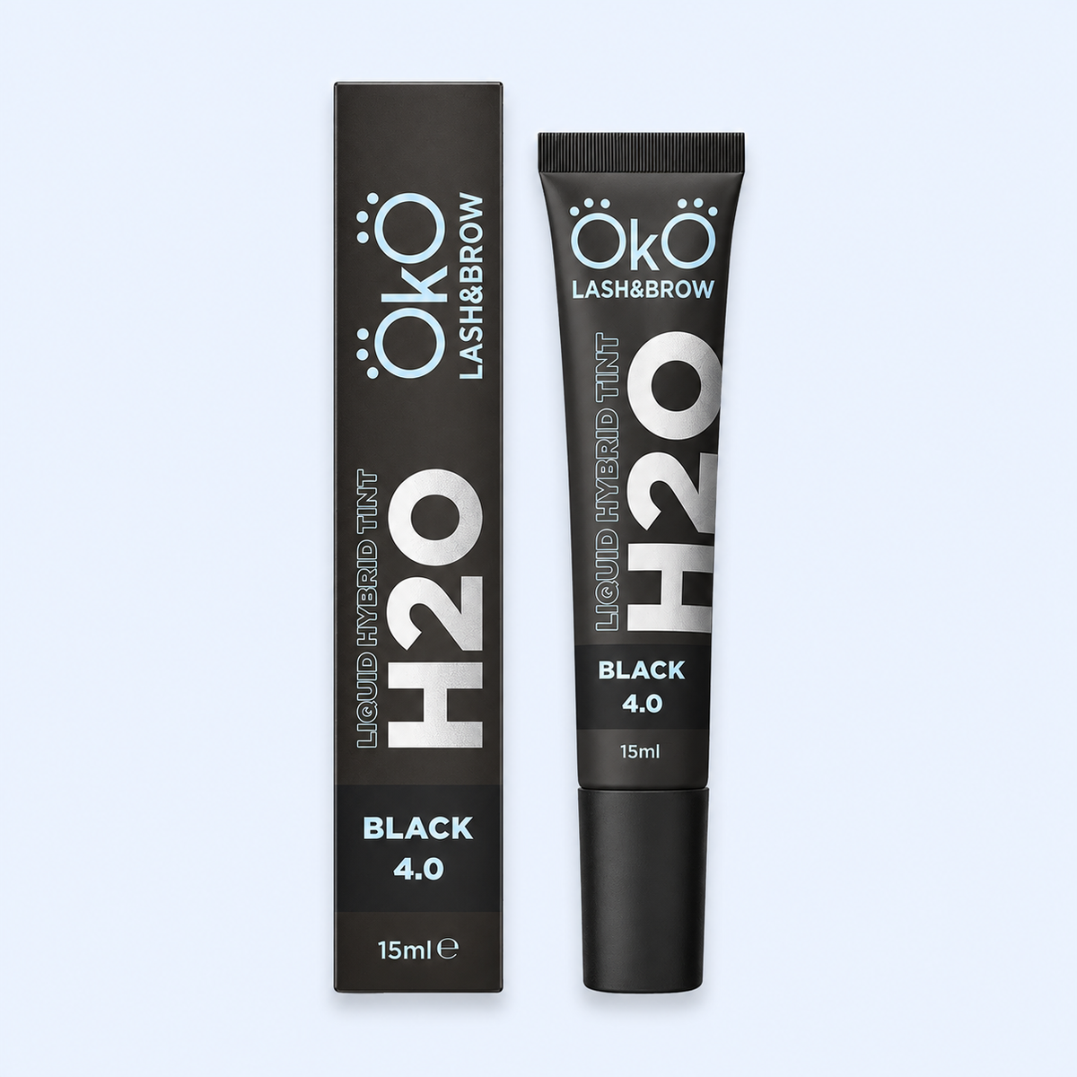 OKO Kit Tintas Líquidas Híbridas H2O — frasco H2O Black 4.0 em fotografia melhorada para ecommerce