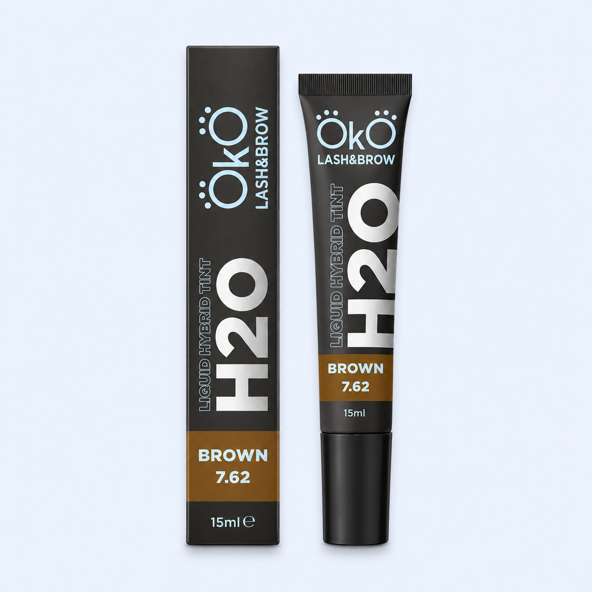 OKO Kit Tintas Líquidas Híbridas H2O — frasco H2O Brown 7.62 em fotografia melhorada para ecommerce