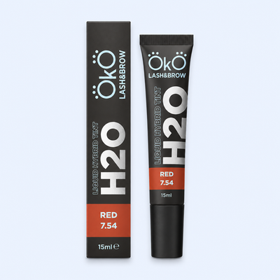 OKO Kit Tintas Líquidas Híbridas H2O — frasco H2O Red 7.54 em fotografia melhorada para ecommerce