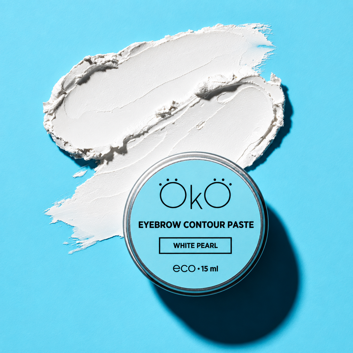 OKO Pasta de Contorno para Sobrancelhas White Pearl — textura do produto em fotografia melhorada para ecommerce