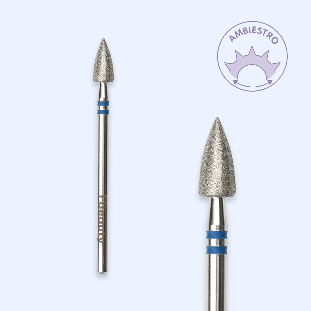 Ponta de diamante DI-PBRO50 — cónica de topo ogival de 4,0 mm para trabalho corrente.