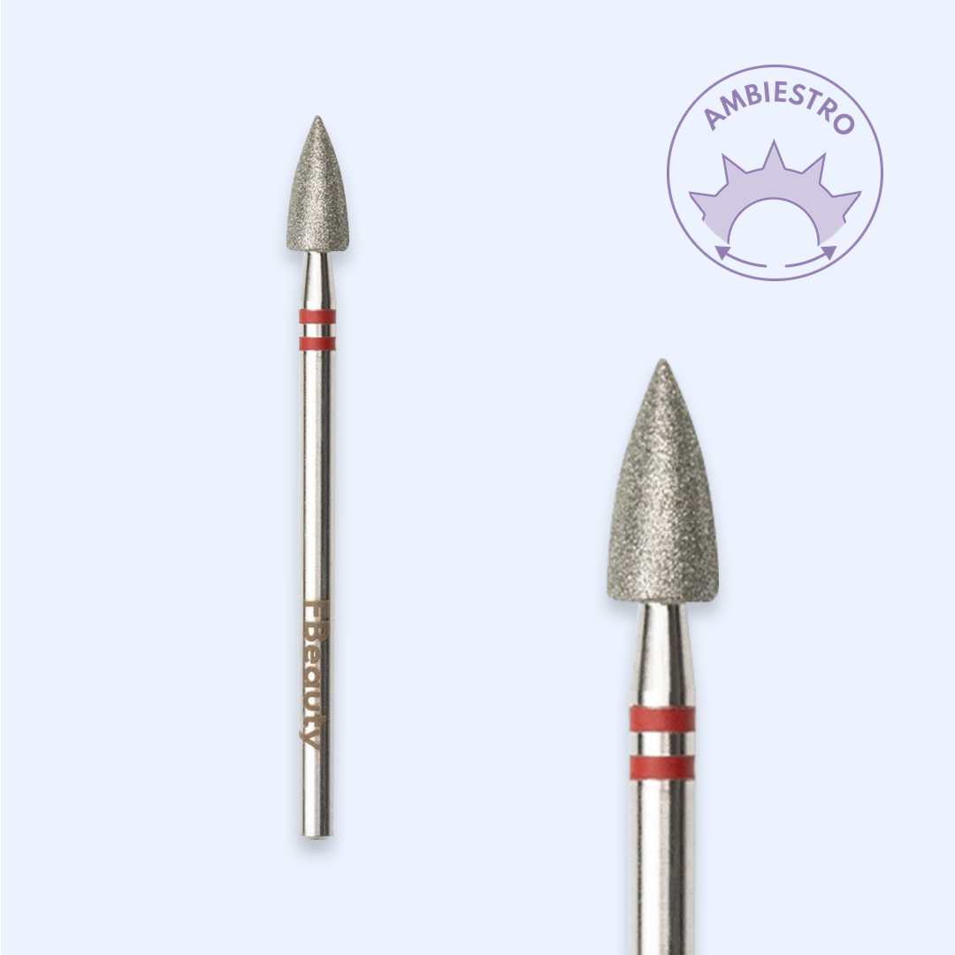 Ponta de diamante DI-PBRO51 — cónica de topo ogival de 4,0 mm para detalhe e acabamento.