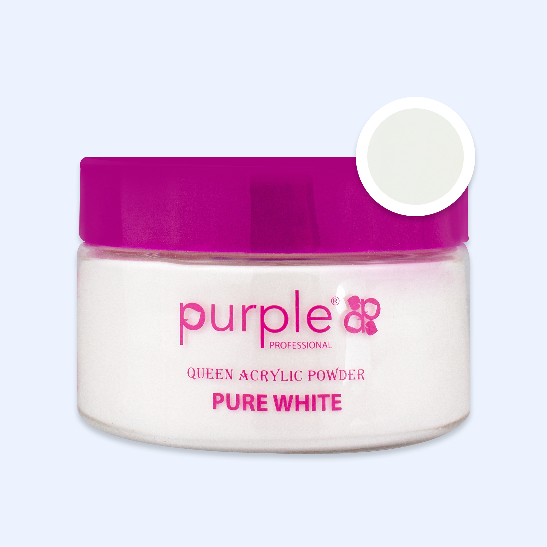 Queen Acrylic Powder Pure White - Purple