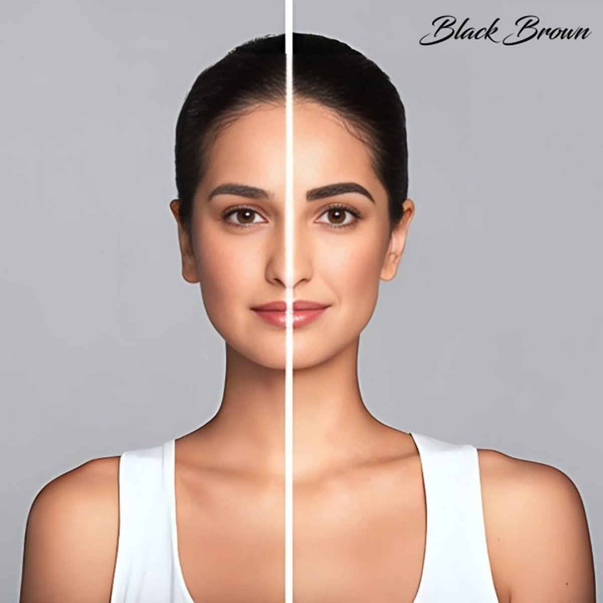 RefectoCil Gel Base Black Brown Intense Browns — resultado antes e depois nas sobrancelhas; SKU 05035