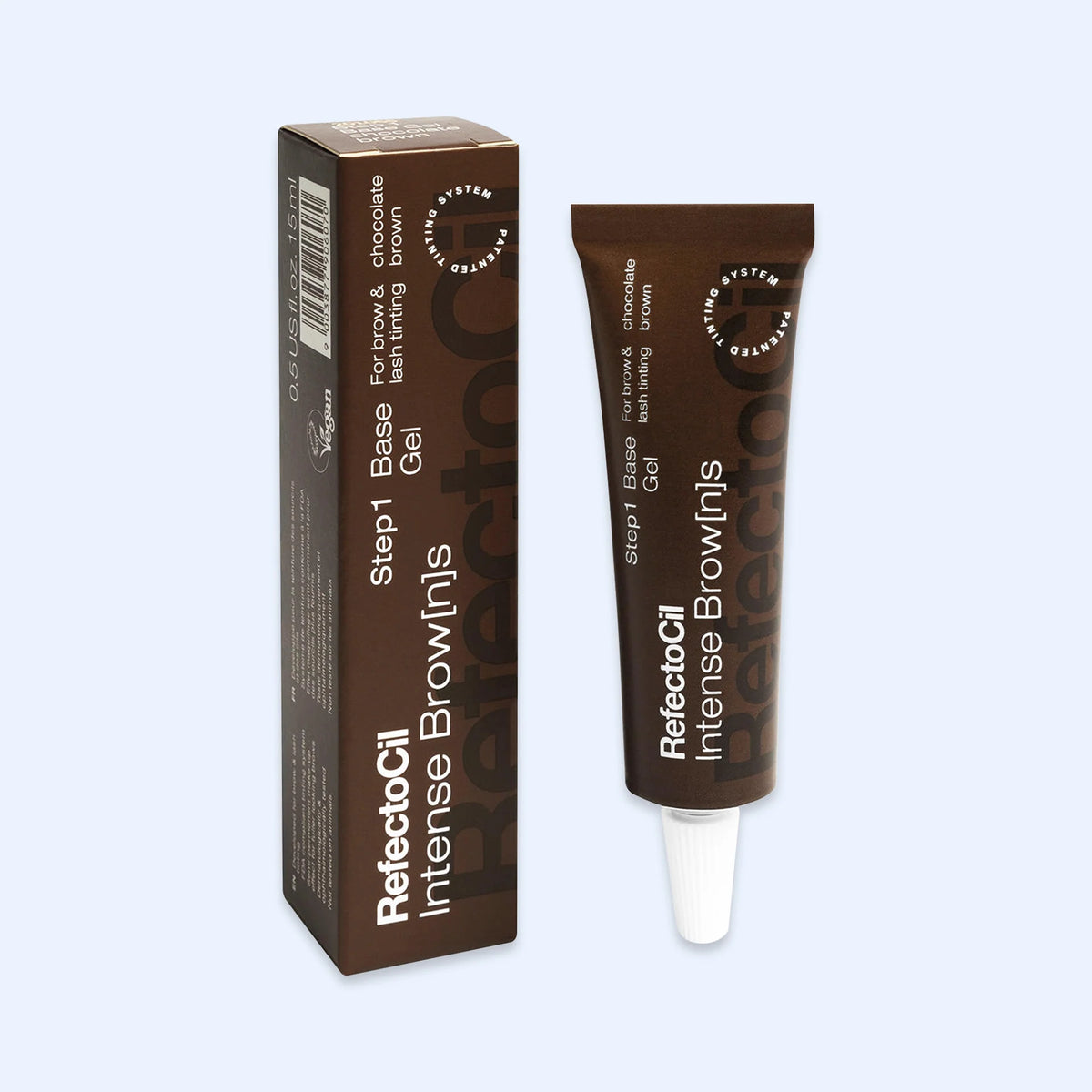 RefectoCil Gel Base Chocolate Brown Intense Browns — tubo e caixa da cor Chocolate Brown; SKU 05037