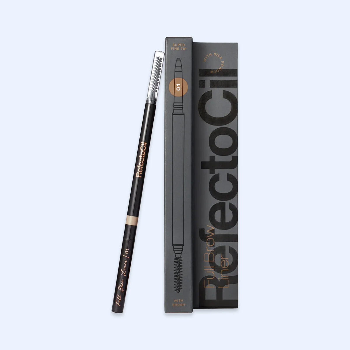 RefectoCil Lápis de Sobrancelhas 01 Castanho Claro — lápis e embalagem na cor 01 Castanho Claro; SKU 38260759