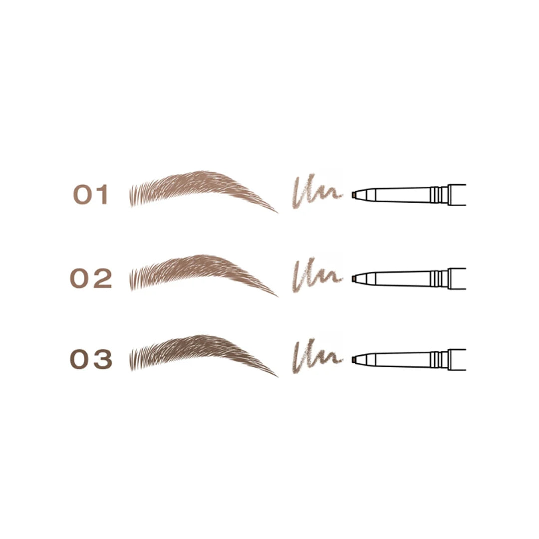 RefectoCil Lápis de Sobrancelhas 02 Castanho Médio — amostras das três cores disponíveis; SKU 18260759