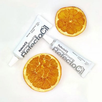 RefectoCil Primer Intensificador Medium Intense Browns — primers Medium e Strong em composição com laranja; SKU PROD.69
