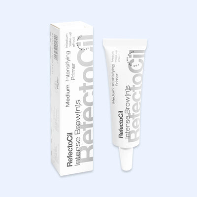 RefectoCil Primer Intensificador Medium Intense Browns — tubo e caixa do primer Medium; SKU PROD.69