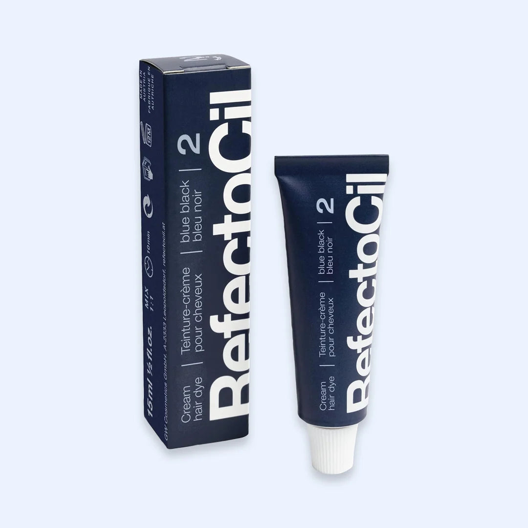 RefectoCil Tinta Nº 2 Blue Black — tubo e caixa na cor Blue Black; SKU PROD.3