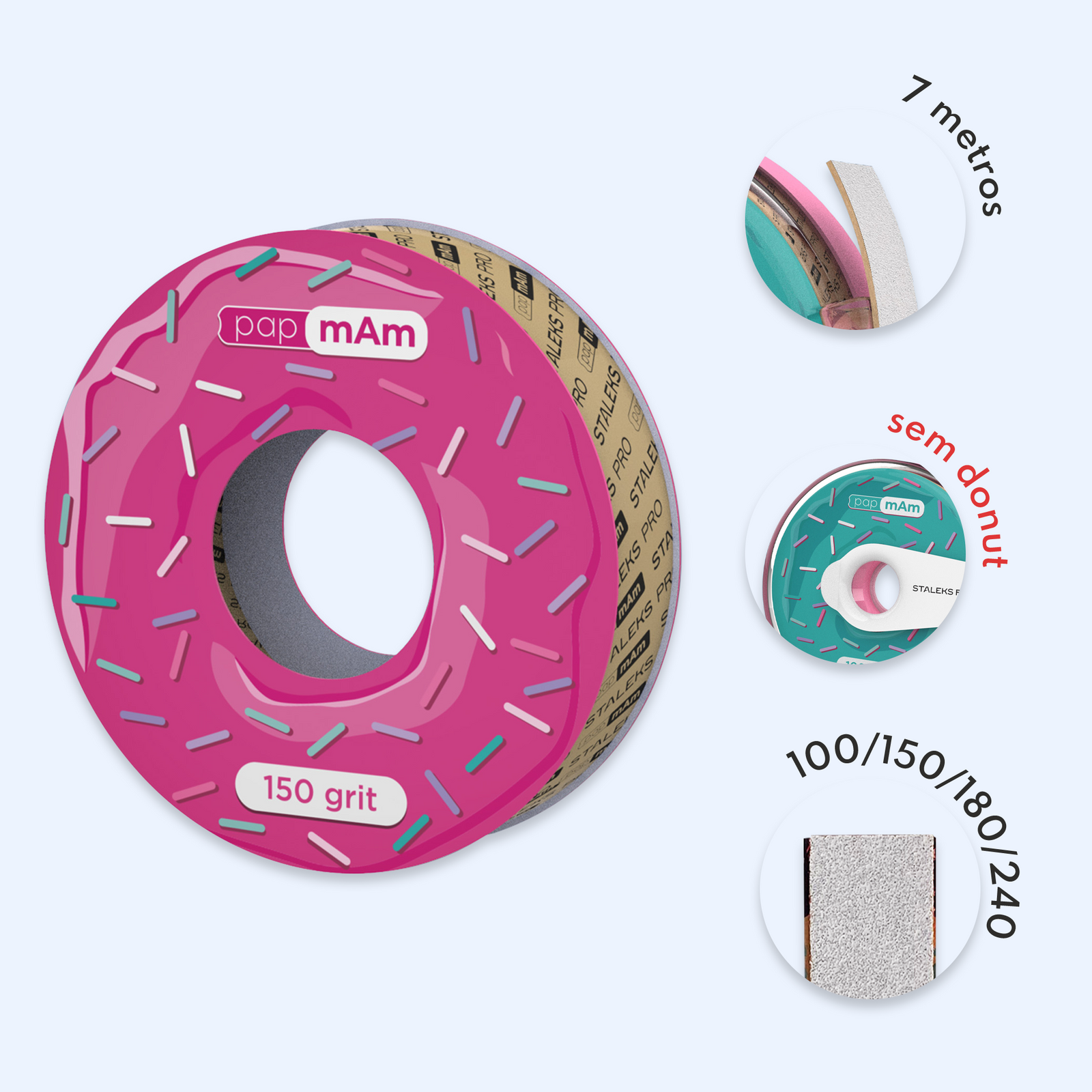 Rolo Lixa Descartável papmAm Staleks EXPERT 20