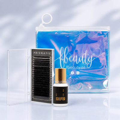 Kit Sculptor Lash Essential com bolsa FBeauty, pestanas Prizmatic e cola Gold — variante 2
