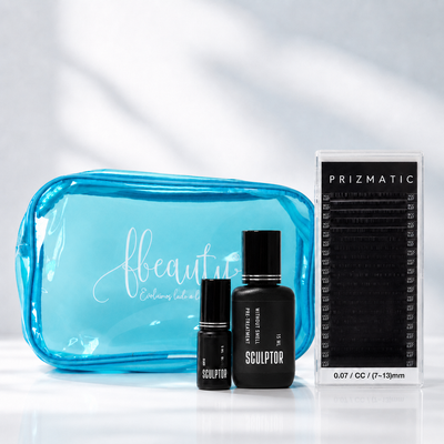 Kit Sculptor Lash Pro com bolsa, pestanas Prizmatic e produtos de preparação — variante 3 curvatura CC