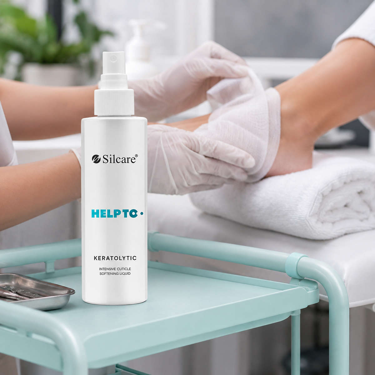 Silcare Help To 200 ml num ambiente de pedicure profissional