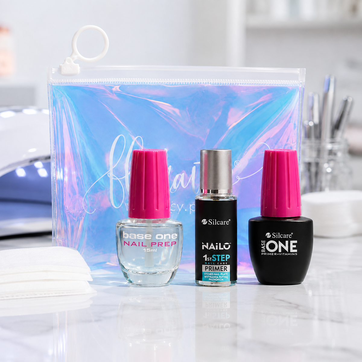 Kit Silcare Preparação Perfeita apresentado em ambiente profissional de manicure