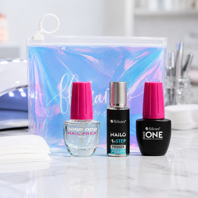 Kit Silcare Preparação Perfeita apresentado em ambiente profissional de manicure