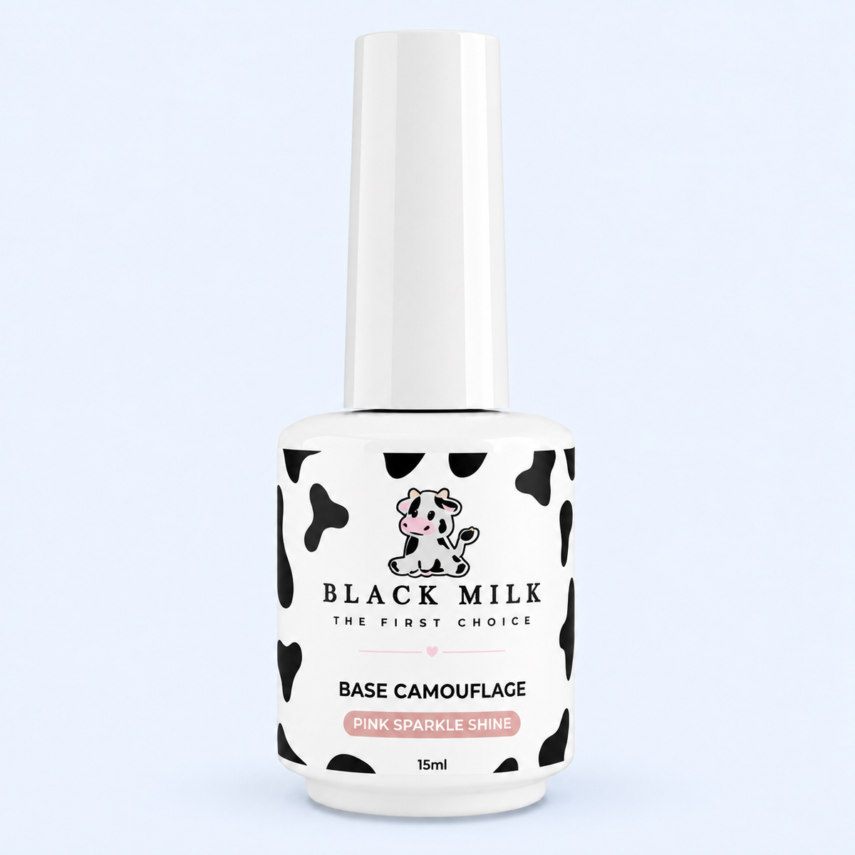 Rubber Base Pink Sparkle Shine Black Milk, frasco completo