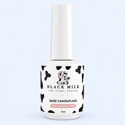 Rubber Base Pink Sparkle Shine Black Milk, frasco completo