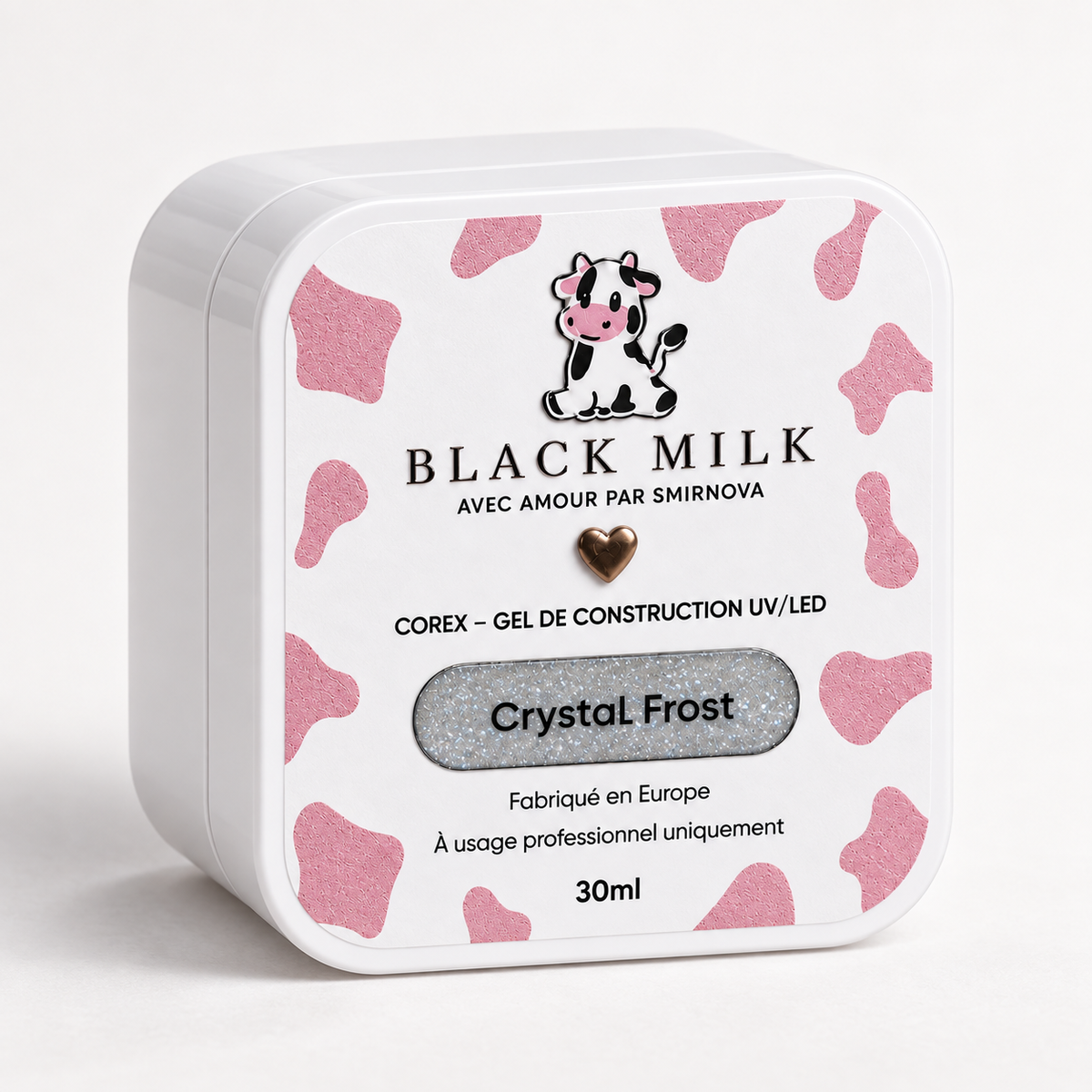 Gel Construtor Corex Crystal Frost Black Milk, embalagem
