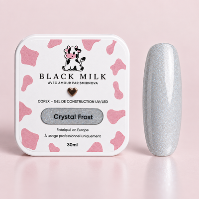 Gel Construtor Corex Crystal Frost Black Milk, textura e acabamento
