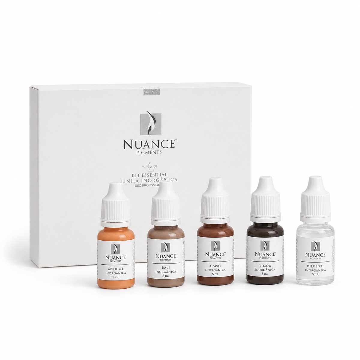 Kit Nuance Essential Sobrancelhas Linha Inorgânica - caixa e pigmentos