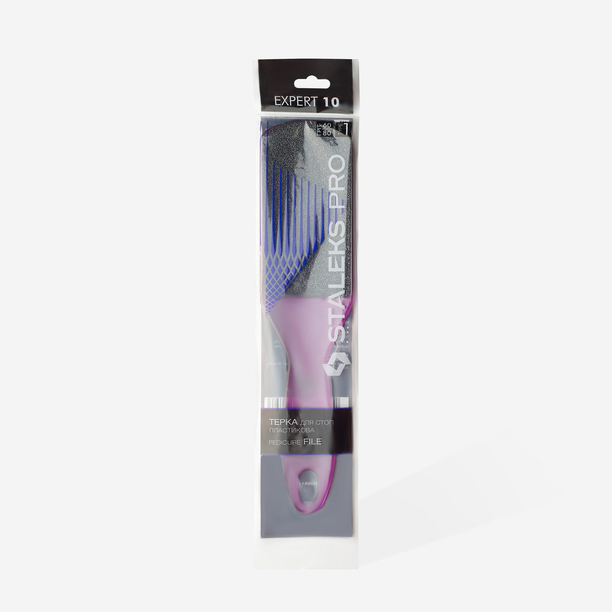 Lima de Pedicure Plástico EXPERT 10 TYPE 1 60/80 Staleks — embalagem oficial; SKU AE 10/1