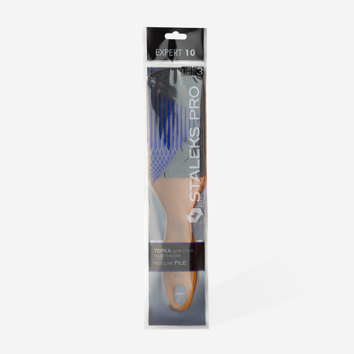 Lima de Pedicure Plástico EXPERT 10 TYPE 3 100/180 Staleks — embalagem oficial; SKU AE 10/3