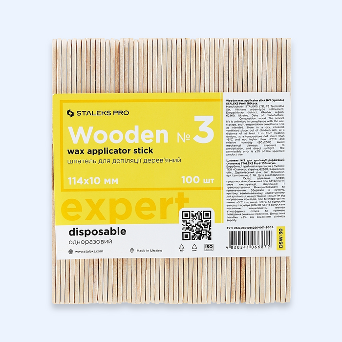 Espátulas de Madeira EXPERT Staleks — vista principal do produto; SKU DSW-30