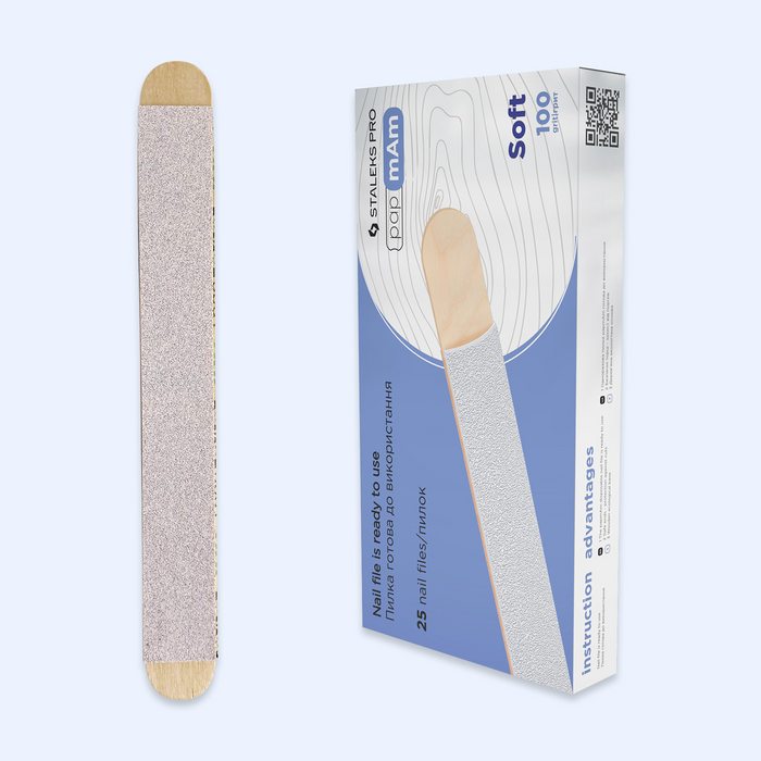 Conjunto Lixa + Base Descartável papmAm Staleks Soft (espuma macia) EXPERT 20 Staleks — vista complementar do produto; SKU DWCE-20-100/25W / DWCE-20-150/25W / DWCE-20-240/25W