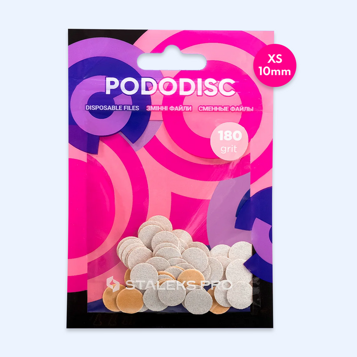 Limas Descartáveis 180 grit para PODODISC XS EXPERT 10 mm Staleks — vista principal do produto; SKU PDF-10-180w