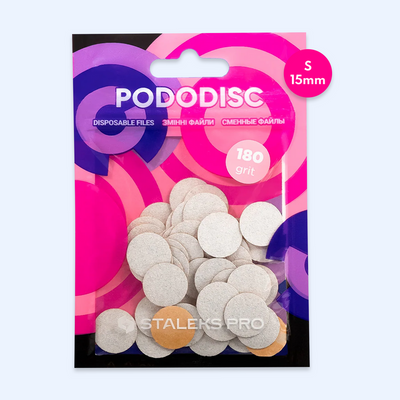 Limas Descartáveis 180 grit para PODODISC S EXPERT 15 mm Staleks — vista principal do produto; SKU PDF-15-180w